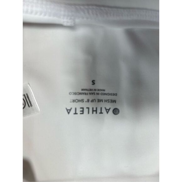 Athleta Women's Small Mesh Me Up 8" Activewear Athletic Shorts White Yoga Jog - Picture 7 of 7